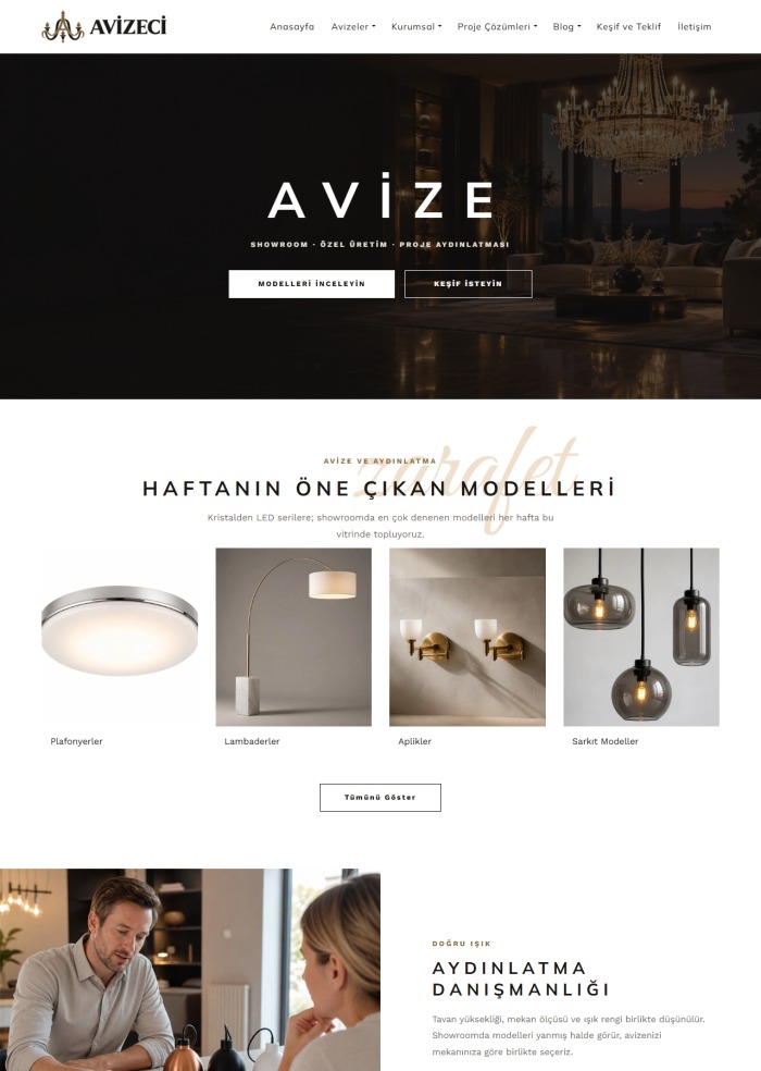 Avizeci – Ev ve Mobilya sitesi teması