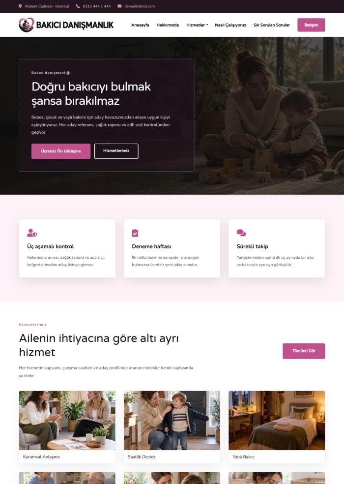 Bakıcı Danışmanlık – Sağlık sitesi teması