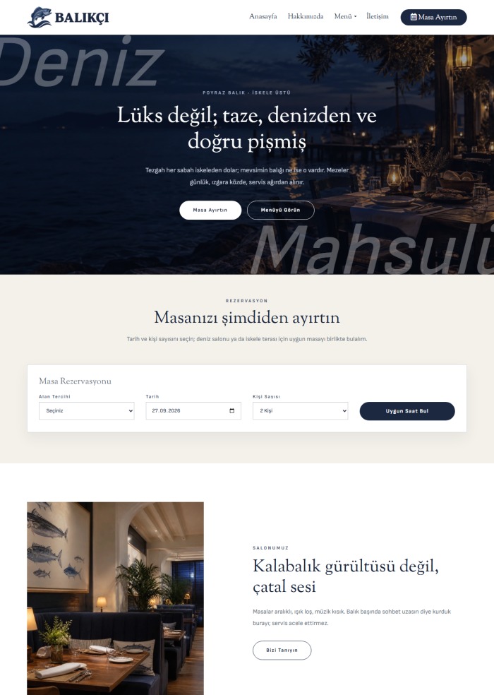 Balıkçı – hazır site teması