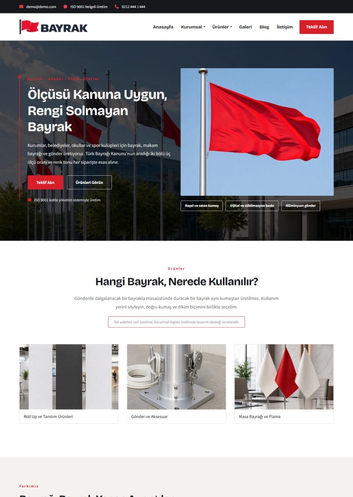 Bayrak – Reklam ve Medya sitesi teması