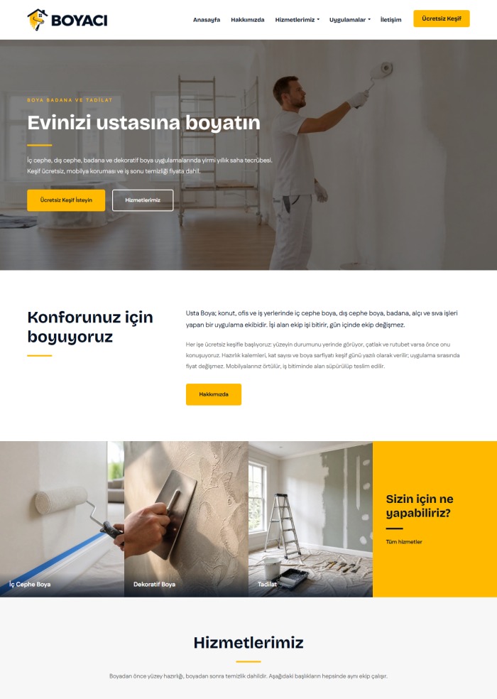 Boyacı – Ev ve Mobilya sitesi teması