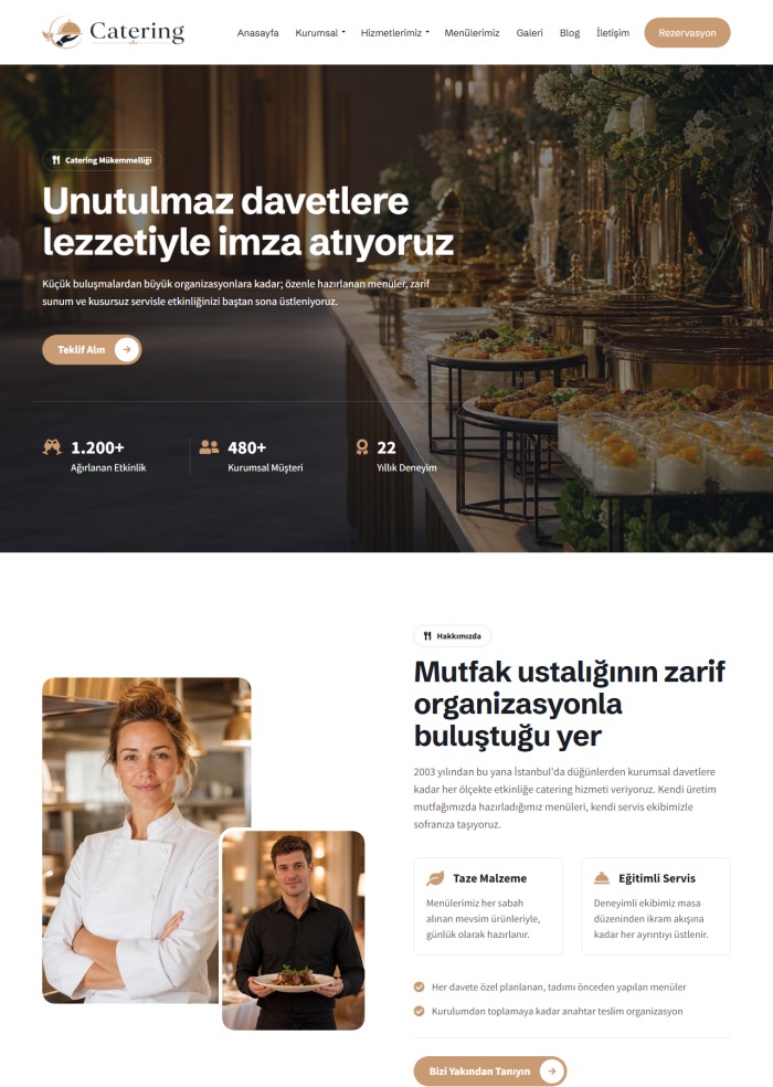 Catering – Gıda sitesi teması