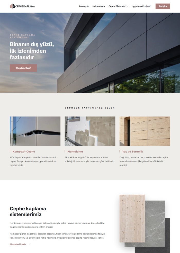 Cephe Kaplama – hazır site teması