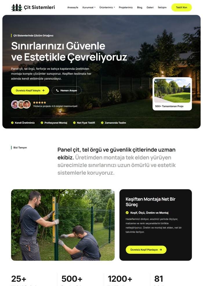 Çit Sistemleri – Yapı ve İnşaat sitesi teması