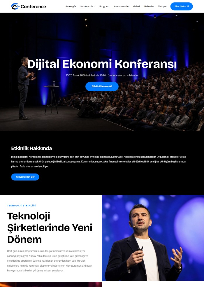 Conference – Reklam ve Medya sitesi teması