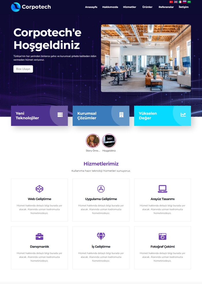 Corpotech – hazır site teması