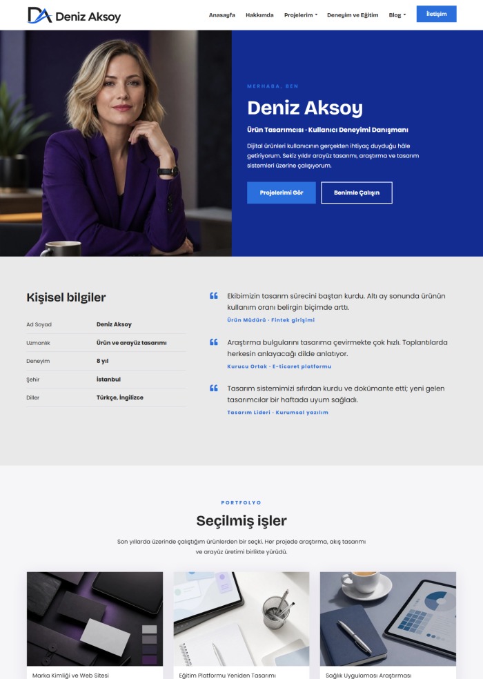CV Sitesi – hazır site teması