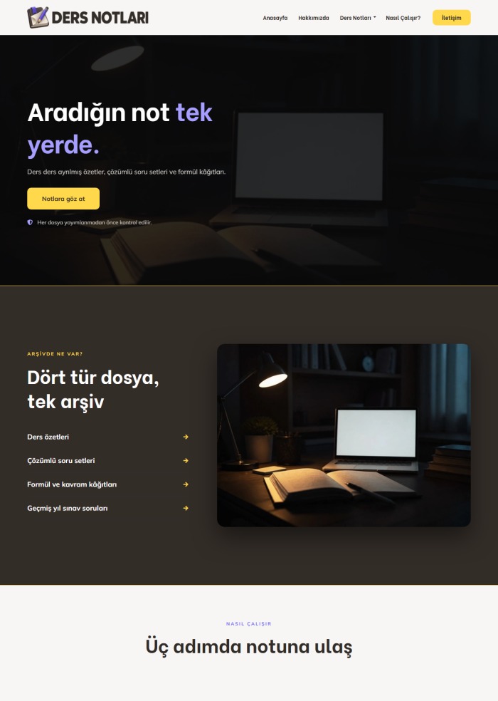 Ders Notları – Eğitim sitesi teması