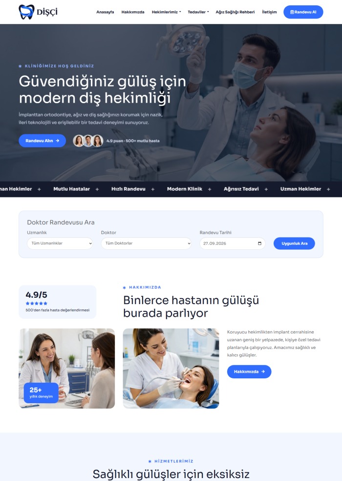 Dişçi – Diş Hekimi sitesi teması