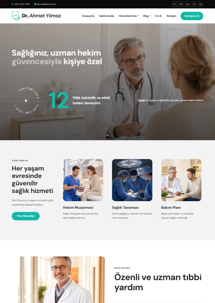 Doktor Randevu – hazır site teması