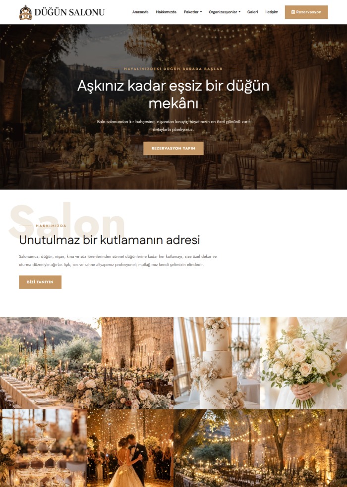 Düğün Salonu – Organizasyon ve Düğün sitesi teması