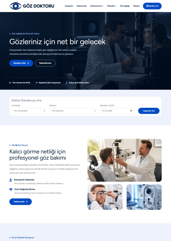 Göz Doktoru – Sağlık sitesi teması