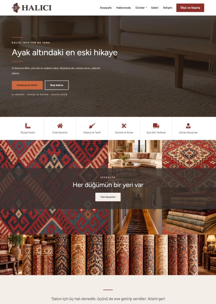 Halıcı – Tekstil ve Giyim sitesi teması