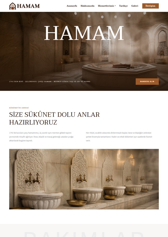 Hamam – Güzellik ve Bakım sitesi teması
