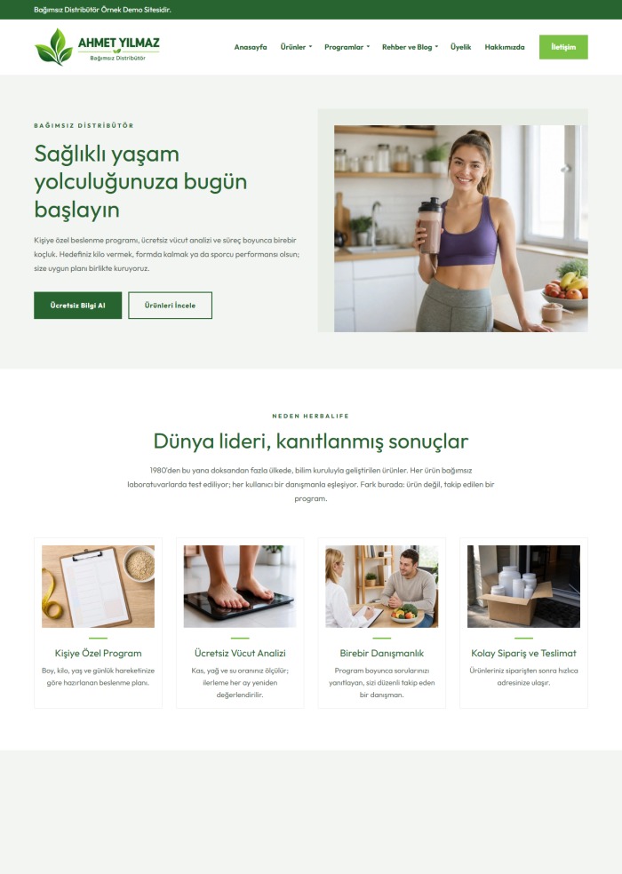 Herbalife – Gıda sitesi teması