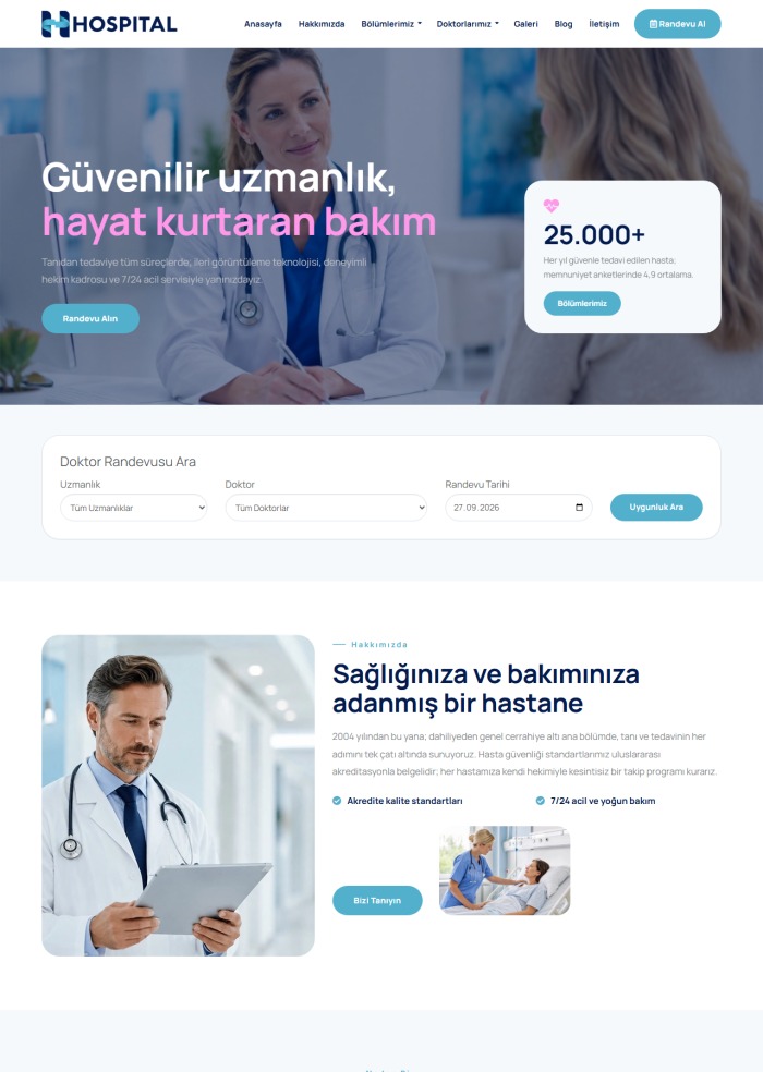 Hospital – Sağlık sitesi teması