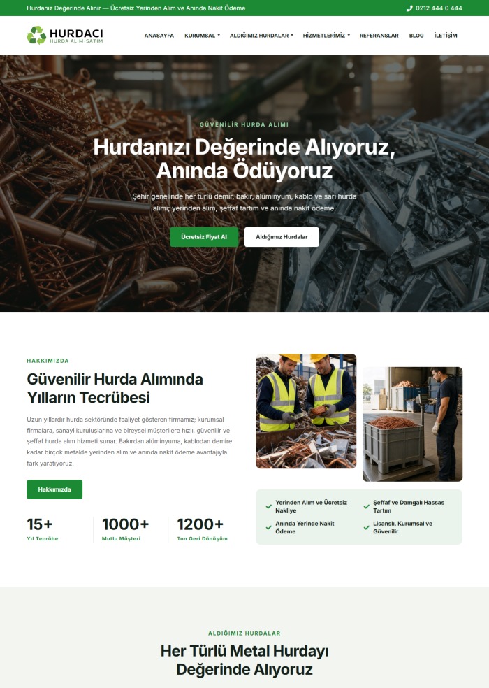 Hurdacı – hazır site teması