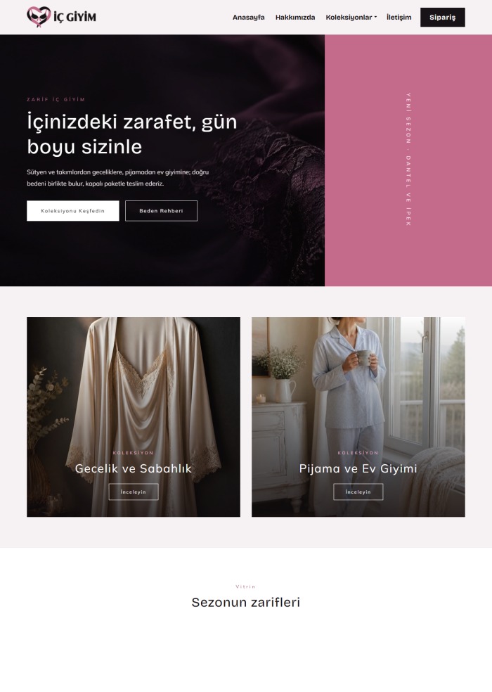 İç Giyim – hazır site teması
