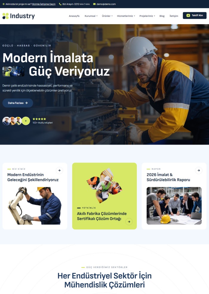 Industry – hazır site teması