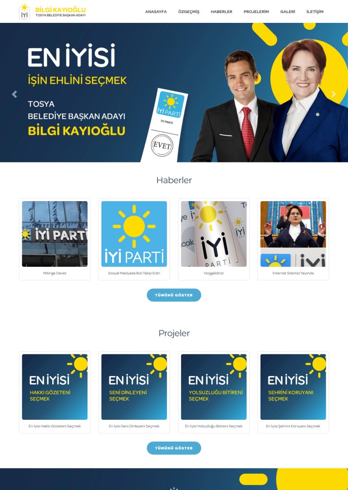 İyi Parti Belediye Başkan Aday – hazır site teması