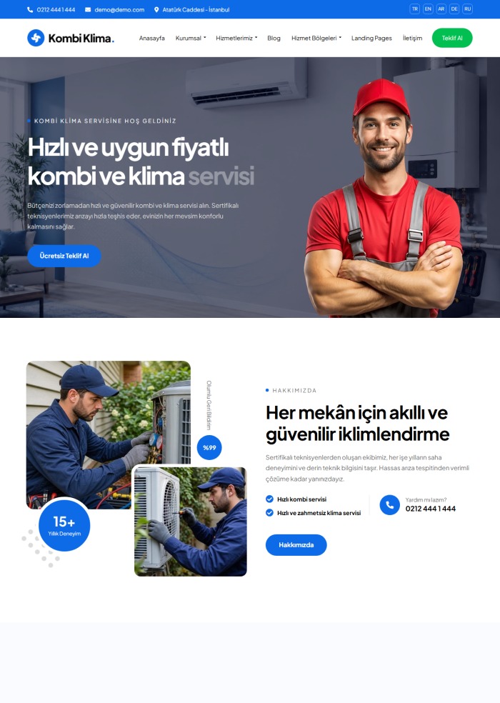Kombi Klima – hazır site teması