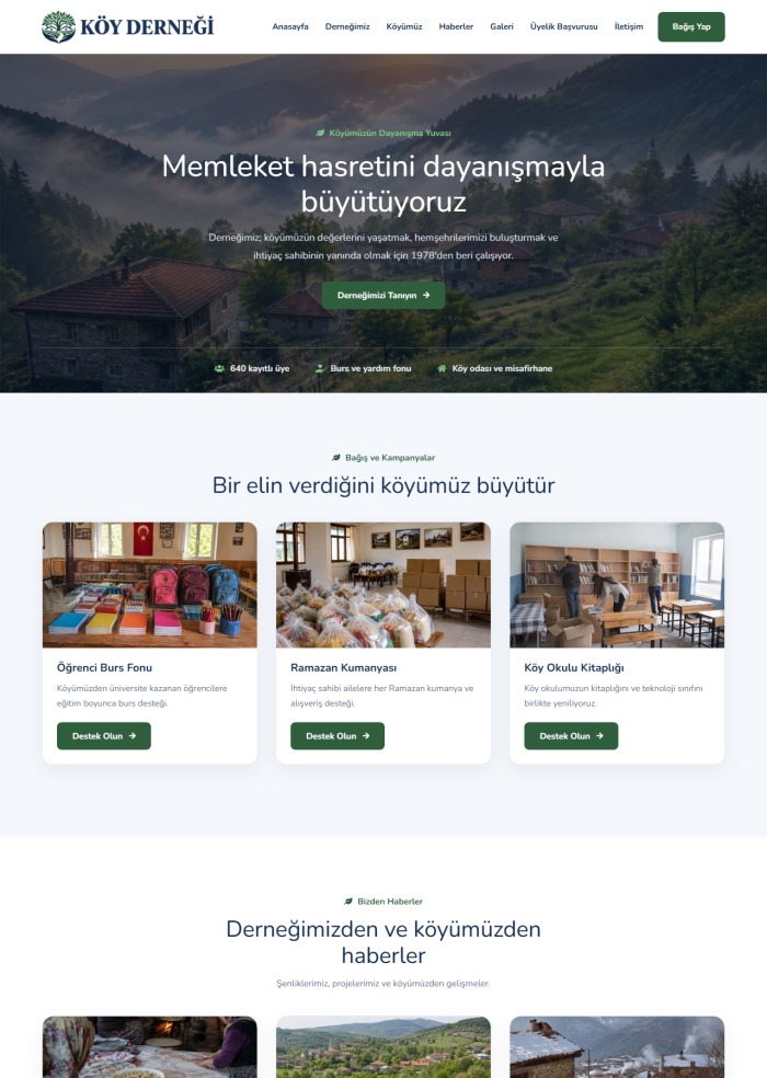 Köy Derneği – Dernek ve Topluluk sitesi teması