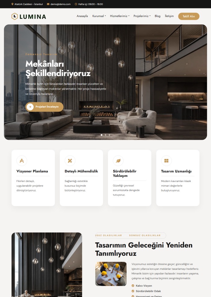 Lumina – hazır site teması
