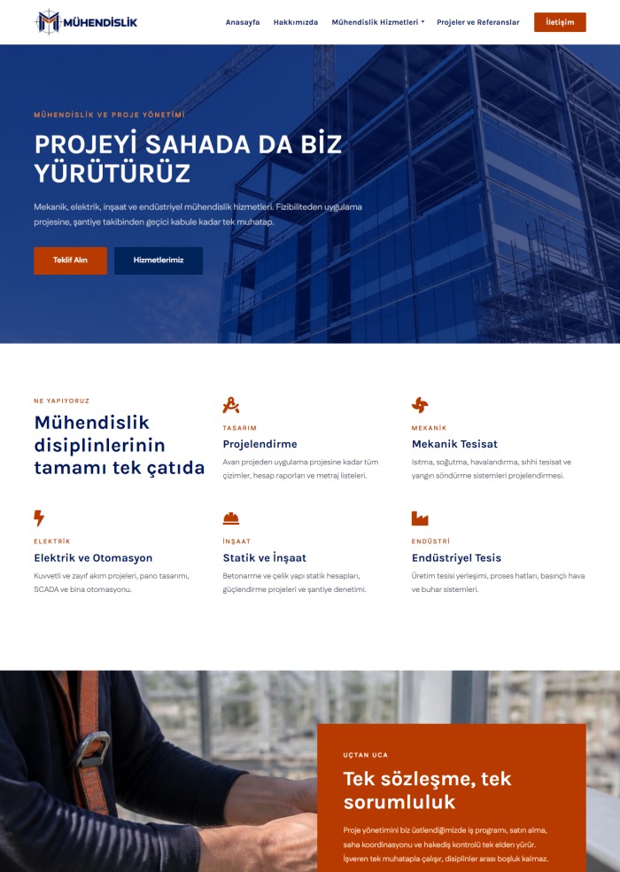Mühendislik – hazır site teması