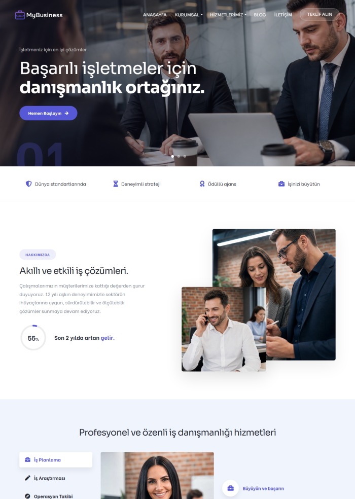 My Business – hazır site teması
