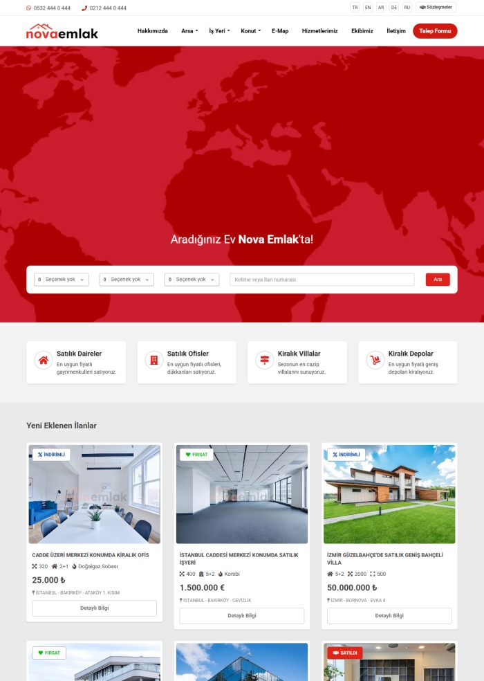 Nova Emlak – Emlak sitesi teması