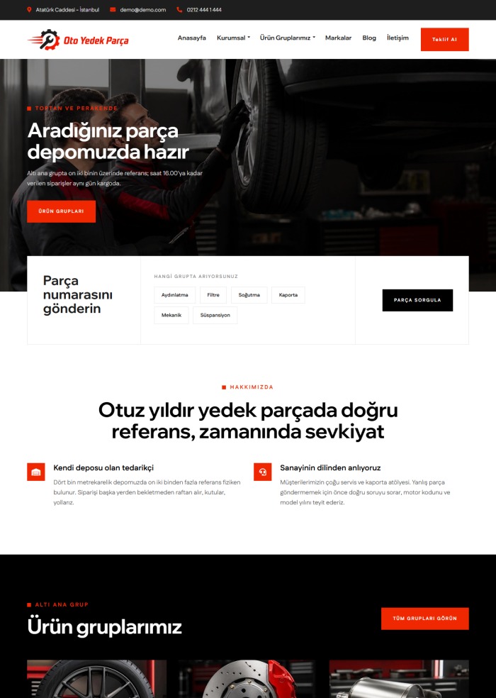 Oto Yedek Parça – Otomotiv sitesi teması
