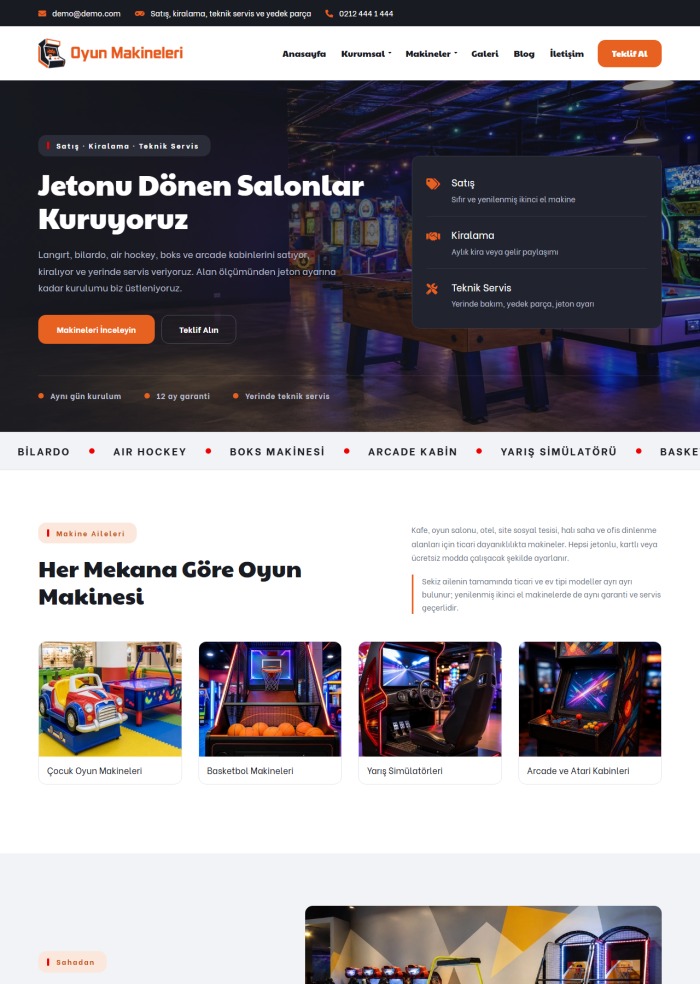 Oyun Makineleri – Otomotiv sitesi teması