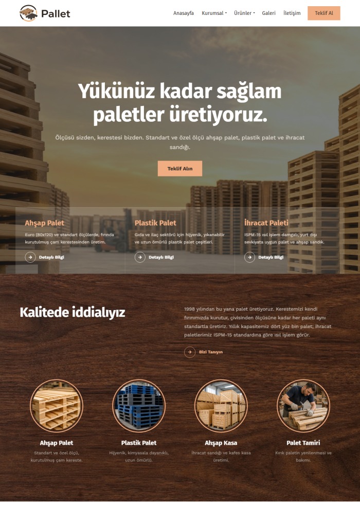 Pallet – Sanayi ve İmalat sitesi teması