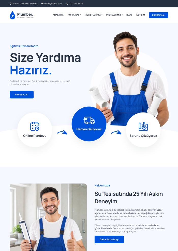 Plumber – hazır site teması
