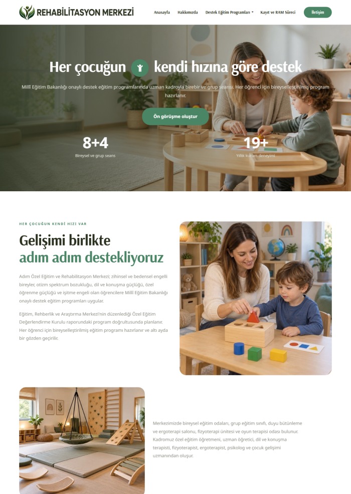 Rehabilitasyon Merkezi – hazır site teması