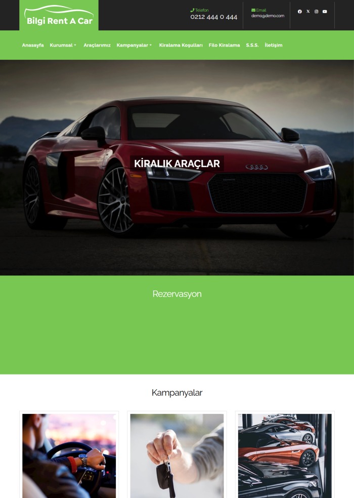 Rent A Car – Turizm ve Konaklama sitesi teması