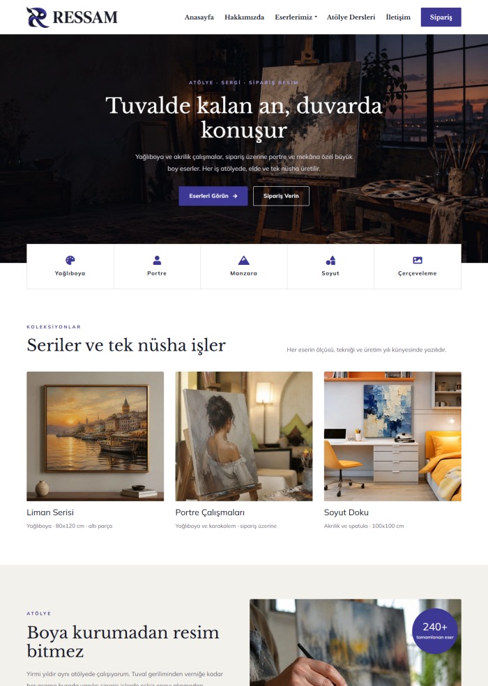 Ressam – Spor ve Hobi sitesi teması