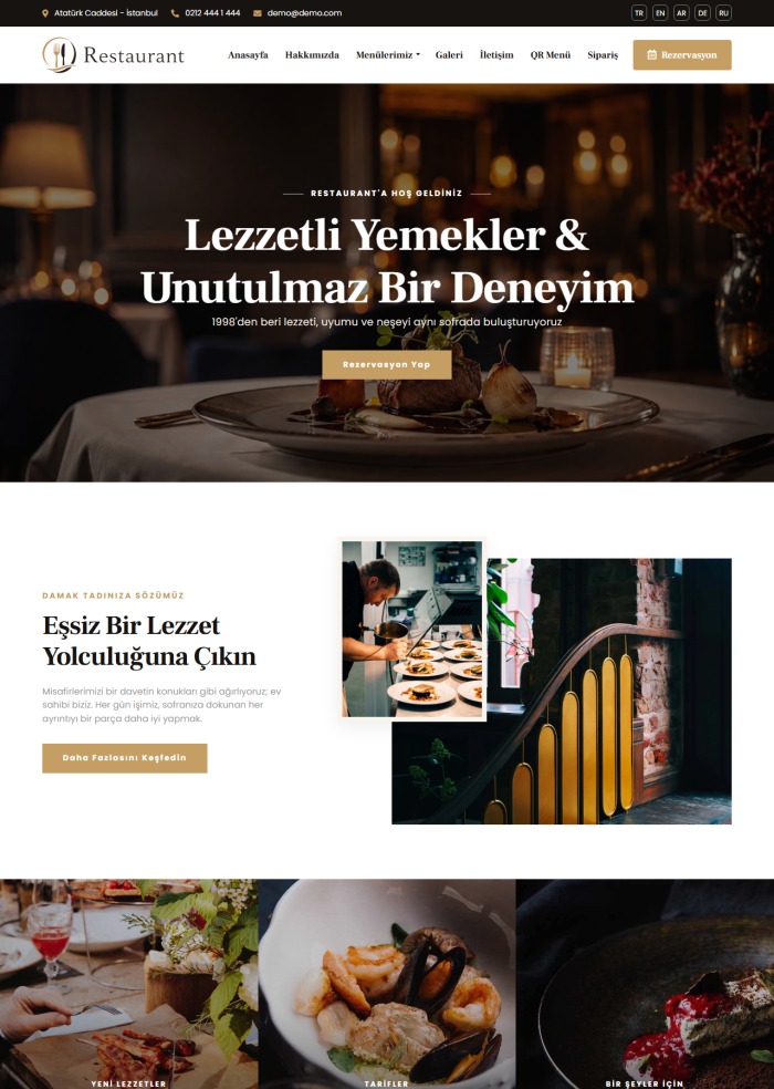 Restaurant – hazır site teması