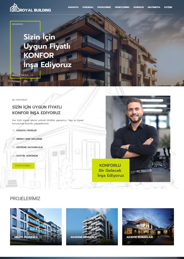 Royal Building – Reklam ve Medya sitesi teması