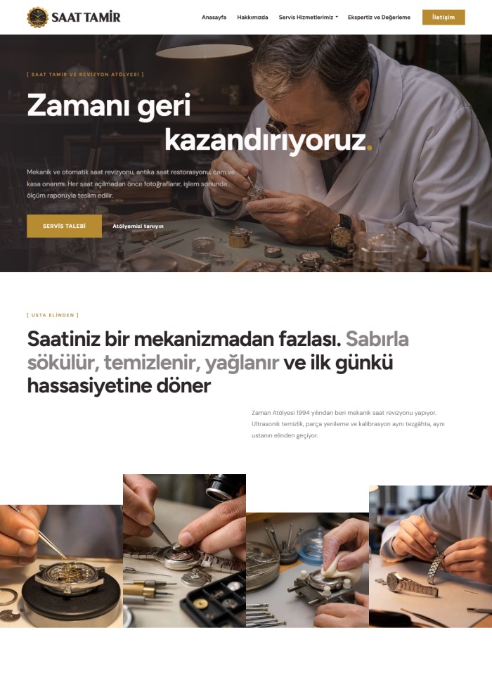 Saat Tamir – hazır site teması