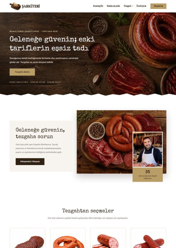 Şarküteri – hazır site teması