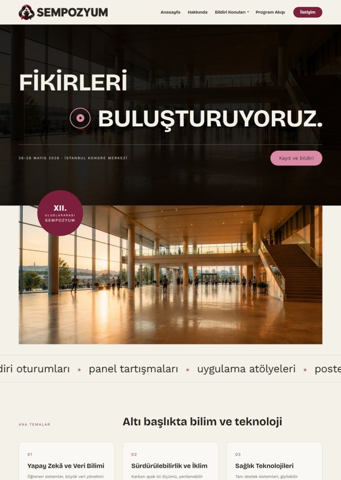 Sempozyum – Organizasyon ve Düğün sitesi teması