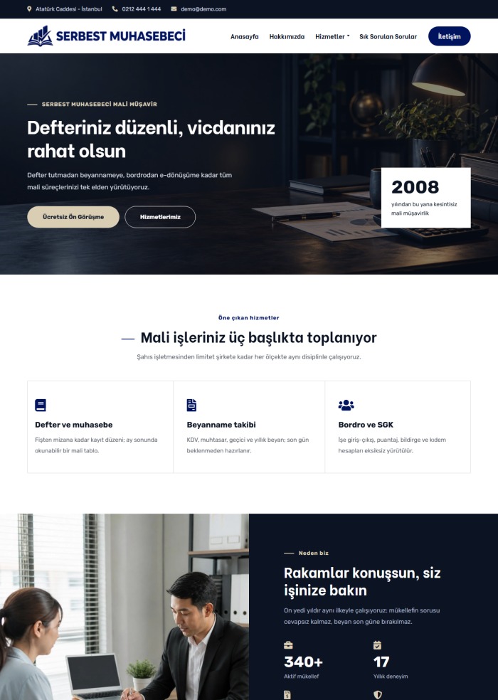 Serbest Muhasebeci – hazır site teması