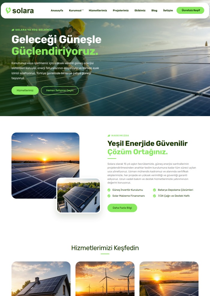Solara – Sanayi ve İmalat sitesi teması