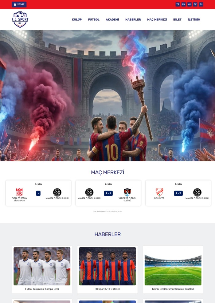 Sport Club – Spor ve Hobi sitesi teması