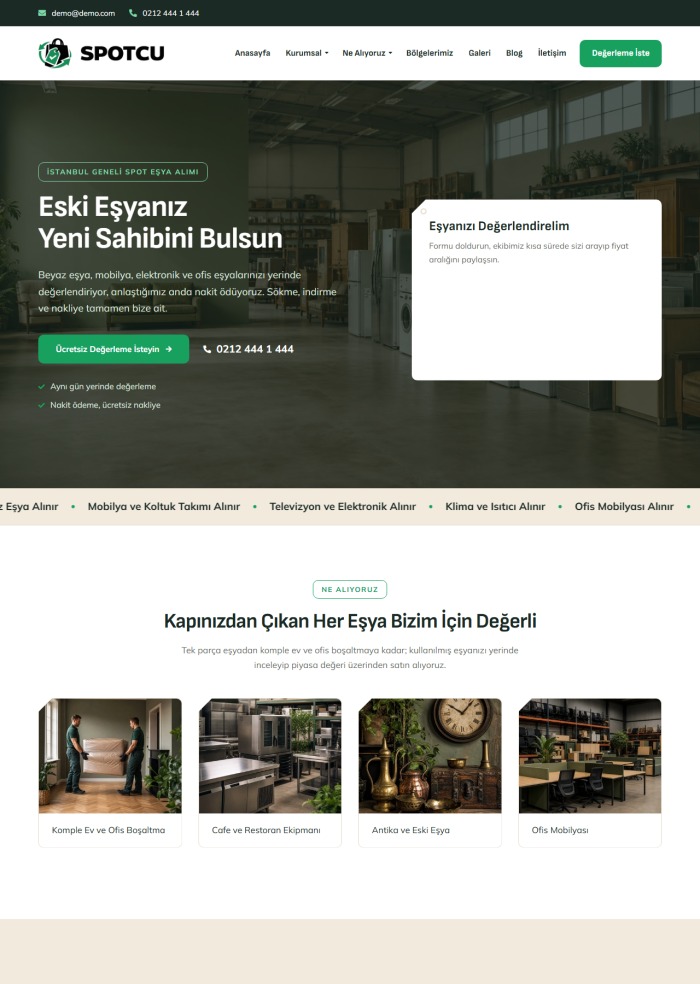 Spotçu – Ev ve Mobilya sitesi teması