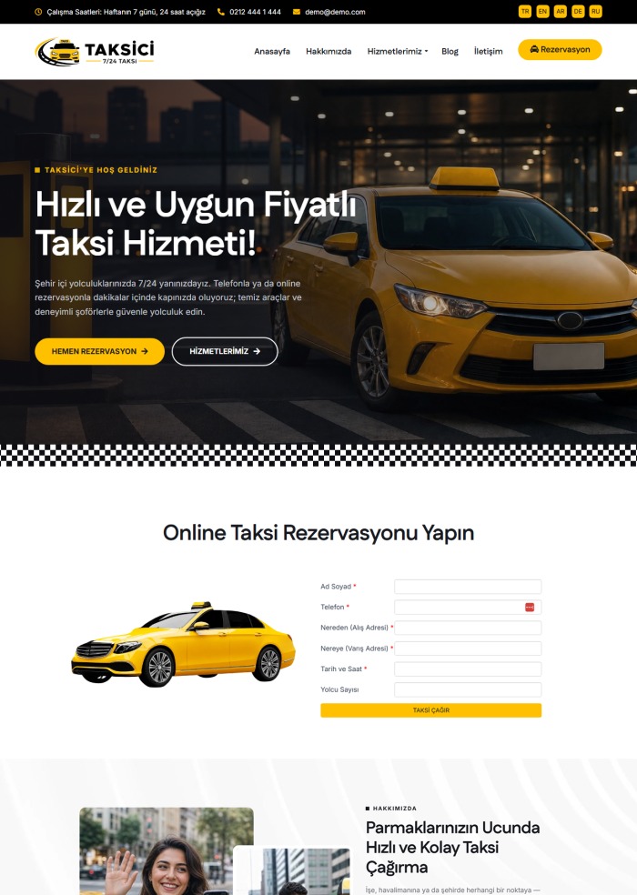 Taksici – hazır site teması