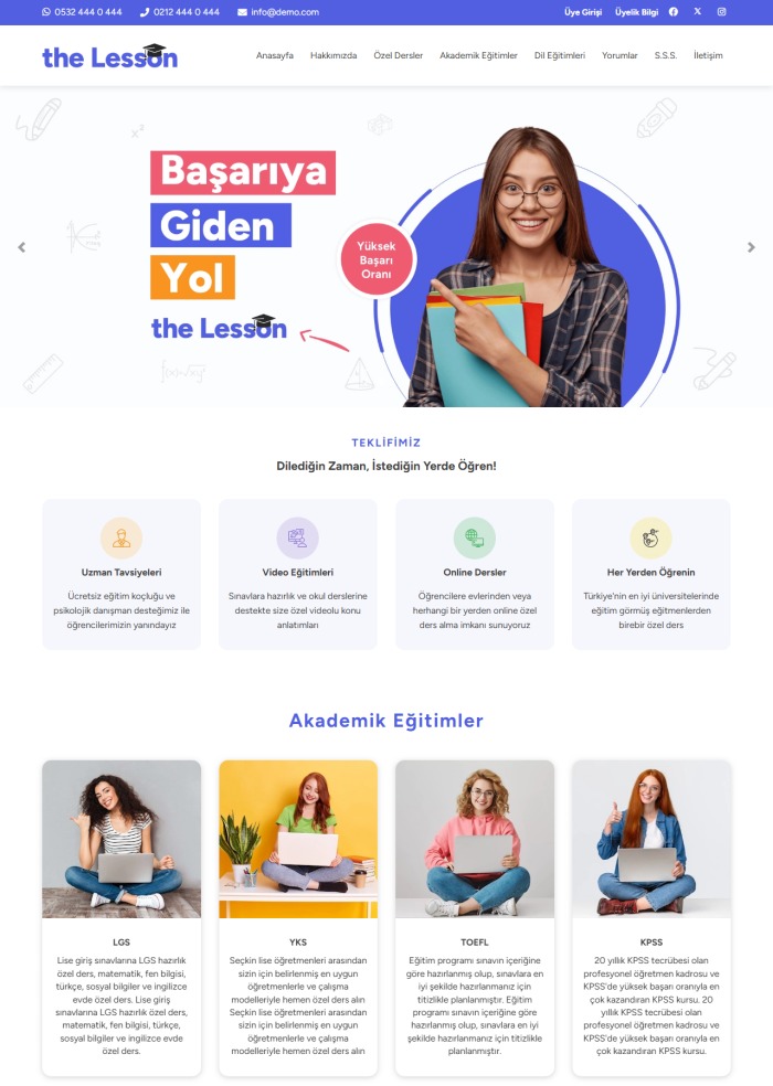 The Lesson – hazır site teması