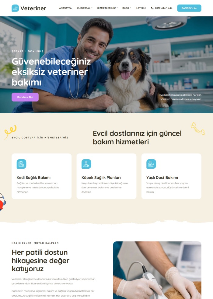 Veteriner – Diş Hekimi sitesi teması