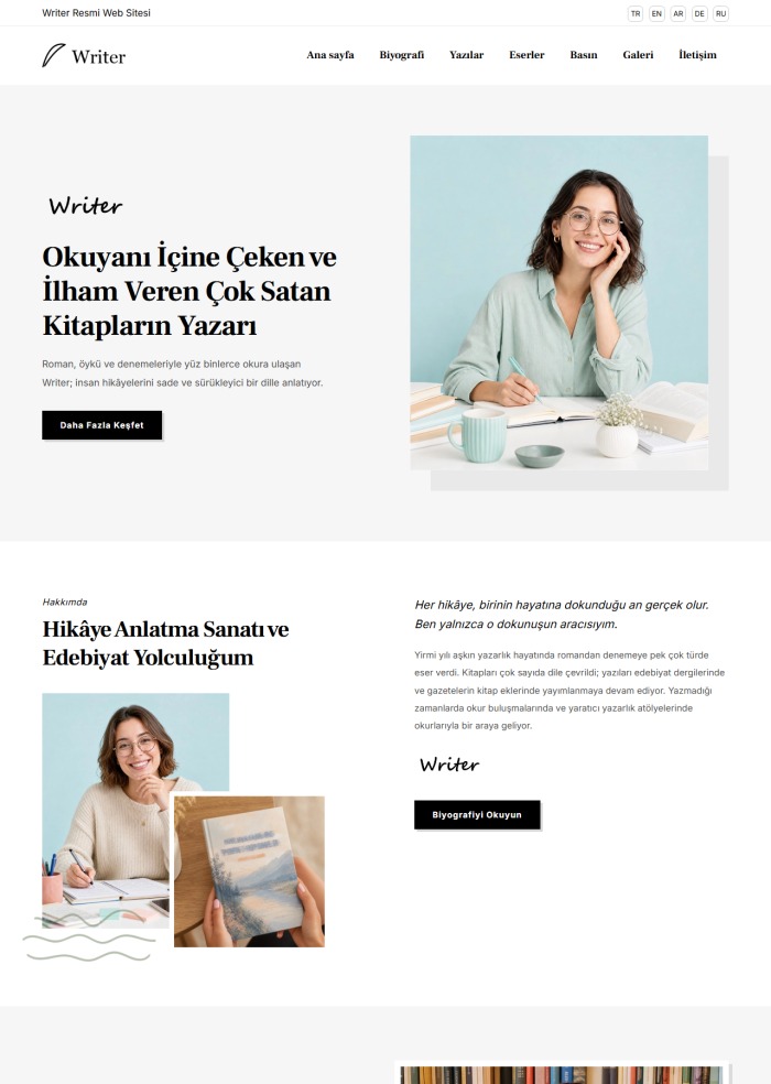 Writer – hazır site teması